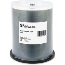 Verbatim CD-R 700MB 52X DataLifePlus Silver Inkjet Printable - 100pk Spindle - Printable - Inkjet Printable
