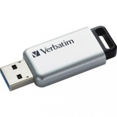 Verbatim 32GB Store 'n' Go Secure Pro USB 3.0 Flash Drive with AES 256 Hardware Encryption - Silver - 32 GB - 1pk
