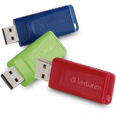 Verbatim 32GB Store 'n' Go USB Flash Drive Pack - 32 GB - USB 2.0 Type A - Blue, Green, Red - Lifetime Warranty - 3 / Pack