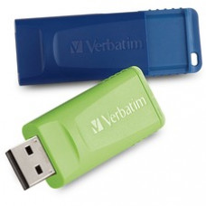 Verbatim 64GB Store 'n' Go USB Flash Drive Pack - 64 GB - USB - Blue, Green - Lifetime Warranty - 2 / Pack