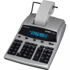 Victor 1240-3A 12 Digit Heavy Duty Commercial Printing Calculator - Dual Color Print - Dot Matrix - 4.3 lps - Big Display, Independent Memory - 12 Digits - Fluorescent - AC Supply/Power Adapter Powered - 3.3