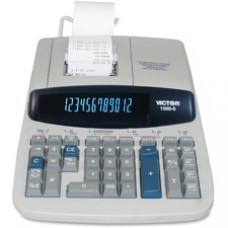 Victor 1560-6 12 Digit Professional Grade Heavy Duty Commercial Printing Calculator - 5.2 LPS - Clock, Date, Big Display, Independent Memory, Durable, Heavy Duty, Sign Change, Item Count, 4-Key Memory - AC Supply Powered - 2.8