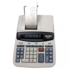 Victor 2640-2 12 Digit Heavy Duty Commercial Calculator - Dual Color Print - Dot Matrix - 4.6 lps - Clock, Date, Big Display - 12 Digits - Fluorescent - AC Supply Powered - 8