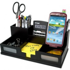 Victor 9525-5 Midnight Black Desk Organizer with Smart Phone Holder™ - 6 Compartment(s) - 3.5