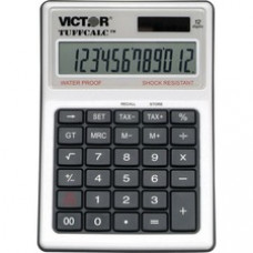 Victor 99901 TuffCalc Calculator - Extra Large Display, Angled Display, Water Proof, Shock Resistant, Battery Backup, 3-Key Memory, Independent Memory, Dual Power, Washable - Battery/Solar Powered - 1.8