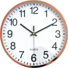 Victory Light Wide-Profile Silent Wall Clock - Metal Case - Contemporary Style