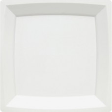 Milan WNA Comet Square Dinner Plate - Dinner Plate - Polystyrene, Plastic - Disposable - White - 12 Piece(s) / Pack