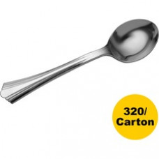 Reflections Bagged Plastic Cutlery - 320/Carton - Spoon - Plastic - Silver
