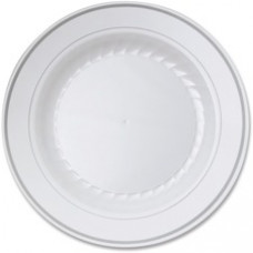 Masterpiece Heavyweight Plates - Picnic, Party - Disposable - White - Plastic Body - 10 / Pack