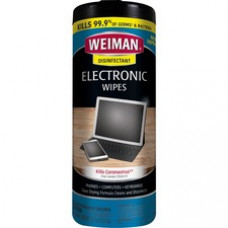 Weiman E-Tronic Wipes - For TV, Keyboard, Monitor, Notebook, Smartphone, Tablet, Electronics, Plasma Display, LCD - Streak-free, Lint-free, Ammonia-free, Anti-static, Pre-moistened - 30 / Can - 1 Each - White