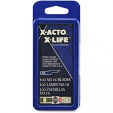 X-Acto X-Life No. 16 Scoring Blades - #16 - Rust Resistant, Self-sharpening, Lightweight - Carbon Steel - 100 / Box - Silver