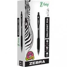 Zebra Pen Z-Grip 0.7mm Retractable Ballpoint Pen - 0.7 mm Pen Point Size - Retractable - Black - 1 Dozen