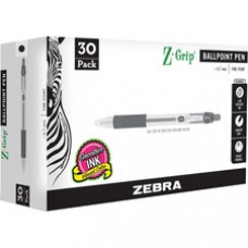 Zebra Pen Z-Grip 0.7mm Retractable Ballpoint Pen - 0.7 mm Pen Point Size - Retractable - Black - 30 / Pack