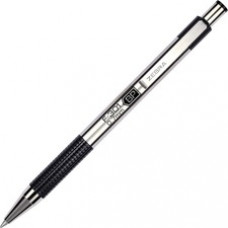 Zebra Pen BCA F-301 Stainless Steel Ballpoint Pens - Fine Pen Point - 0.7 mm Pen Point Size - Refillable - Black - Stainless Steel Stainless Steel Barrel - 12 / Dozen