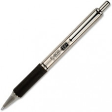 Zebra Pen F402 Retractable Ballpoint Pen - Fine Pen Point - 0.7 mm Pen Point Size - Refillable - Black - Stainless Steel Barrel - 1 Each