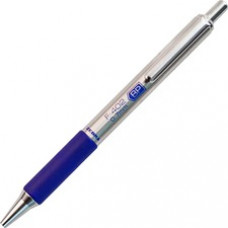 Zebra Pen F402 Retractable Ballpoint Pen - Fine Pen Point - 0.7 mm Pen Point Size - Refillable - Blue - Stainless Steel Barrel - 1 Each