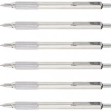 Zebra Pen F-701 Retractable Ballpoint Pen - 0.7 mm Pen Point Size - Refillable - Retractable - Black - Stainless Steel Barrel - 6 / Box