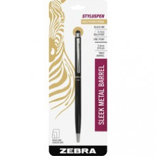 Zebra Pen Stylus Twist Ballpoint Pen Combo - 1 Pack - Metal - Black