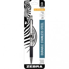 Zebra Pen G-301 Gel Retractable Pen - Medium Pen Point - 0.7 mm Pen Point Size - Refillable - Black Gel-based Ink - Stainless Steel Barrel - 1 Each
