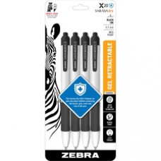 Zebra Pen SARASA dry X20+ Retractable Gel Pen - Medium Pen Point - 0.7 mm Pen Point Size - Retractable - Black Gel-based Ink - Plastic Barrel - 4 / Pack