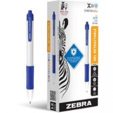 Zebra Pen SARASA dry X20+ Retractable Gel Pen - Medium Pen Point - 0.7 mm Pen Point Size - Conical Pen Point Style - Retractable - Blue Gel-based Ink - White Plastic Barrel - 12 / Dozen