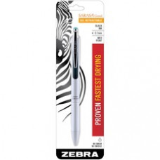 Zebra Pen Sarasa Grand Retractable Gel Pen - 0.7 mm Pen Point Size - Refillable - Retractable - Black Gel-based Ink - White Metal Barrel - 1 Each