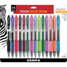 Zebra Pen Sarasa Gel Medium Point Retractable Pens - Medium Pen Point - 0.7 mm Pen Point Size - Blue Gel-based Ink - Plastic Barrel - 14 / Pack
