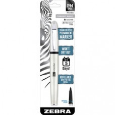 Zebra Pen Fine Bullet Tip PM-701 Permanent Marker - Fine Pen Point - Bullet Marker Point Style - Refillable - Stainless Steel Barrel - 1 Each