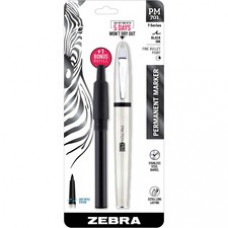 Zebra Pen Fine Bullet Tip PM-701 Permanent Marker - Fine Marker Point - Bullet Marker Point Style - Refillable - Black Alcohol Based Ink - Stainless Steel Stainless Steel Barrel - 1 / Pack