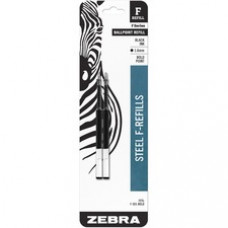 Zebra Pen Bold F-Refill Pen Refills - 1.60 mm, Bold Point - Black Ink - 2 / Pack