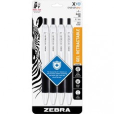 Zebra SARASA dry X1+ Gel Pen - Medium Pen Point - 0.7 mm Pen Point Size - Retractable - Black Gel-based, Dry Ink - Plastic Barrel - 4 / Pack