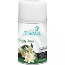 TimeMist Metered Dispenser Country Garden Refill - Aerosol - 6000 ft³ - 6.6 fl oz (0.2 quart) - Country Garden - 30 Day - 12 / Carton - Long Lasting, Odor Neutralizer