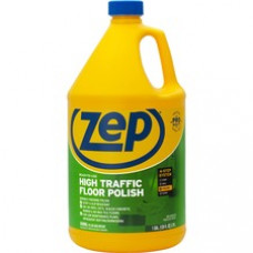 Zep Commercial High-Traffic Floor Finish - Liquid - 1 gal (128 fl oz) - 4 / Carton - Clear, Green