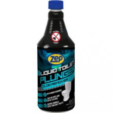 Zep Commercial Liquid Toilet Plunger Clog Remover - Liquid - 32 fl oz (1 quart) - 1 Each - Black