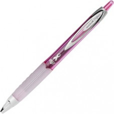 uniball™ 207 Retractable Gel - Pink Ribbon Edition - 0.7 mm Pen Point Size - Refillable - Black - Semi Translucent, Black Barrel - 12 / Box