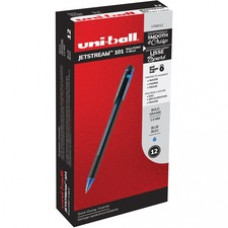 uni® Jetstream 101 Ballpoint Pen - Medium Pen Point - 1 mm Pen Point Size - Blue Gel-based Ink - Black, Blue Barrel - 1 Dozen
