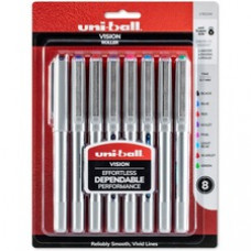 uniball™ Vision Rollerball Pen - Bold Pen Point - 0.7 mm Pen Point Size - Assorted Liquid Ink - 8 / Pack