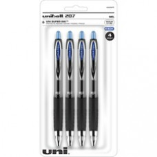 uniball™ 207 Gel Pen - Medium Pen Point - 0.7 mm Pen Point Size - Refillable - Retractable - Blue Gel-based Ink - Plastic Barrel - Tungsten Carbide Tip - 4 / Pack