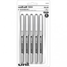 uniball™ Vision Rollerball Pen - Fine Pen Point - 0.7 mm Pen Point Size - Black - 5 / Pack