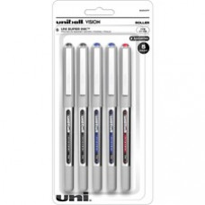 uniball™ Vision Rollerball Pen - Fine Pen Point - 0.7 mm Pen Point Size - Black, Blue, Red - 5 / Pack