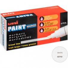 uni® uni-Paint PX-30 Oil-Based Paint Marker - Broad Marker Point - White Oil Based Ink - 6 / Box