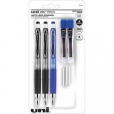 uniball™ 207 Mechanical Pencils - HB/#2 Lead - 0.7 mm Lead Diameter - Black Lead - Assorted Barrel - 3 / Pack