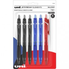 uni® Jetstream Elements Ballpoint Pen - Medium Pen Point - 1 mm Pen Point Size - Multi - 6 / Pack